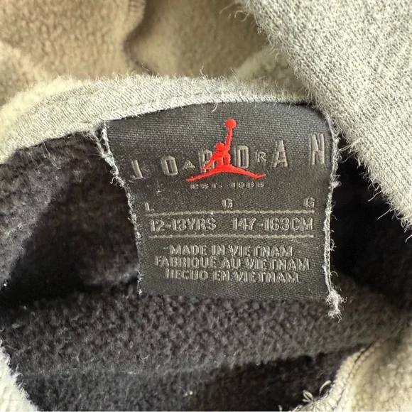 Jordan Jumpman Air GFX Kids Pullover Hoodie gray big boy kids 12 13 years top - Picture 4 of 4